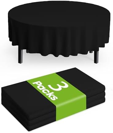 Plastic Table Cloth Disposable 84" Black 3Pack