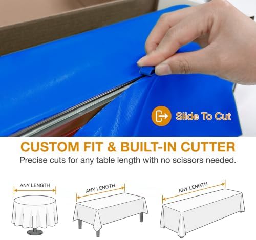 Plastic Tablecloth Roll, 54In x 300Ft Plastic Table Cloth Disposable, alternate view 2