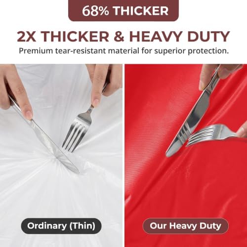 Plastic Tablecloth Roll, 54In x 300Ft Red Plastic Table Cloth Disposable, alternate view 2