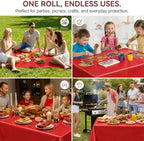 Plastic Tablecloth Roll, 54In x 300Ft Red Plastic Table Cloth Disposable, alternate view 3