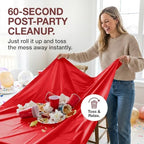 Plastic Tablecloth Roll, 54In x 300Ft Red Plastic Table Cloth Disposable, alternate view 4