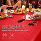 Plastic Tablecloth Roll, 54In x 300Ft Red Plastic Table Cloth Disposable, alternate view 6