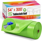 Plastic Tablecloth Roll with Slide Cutter, 54 in x 300 ft Table Cover