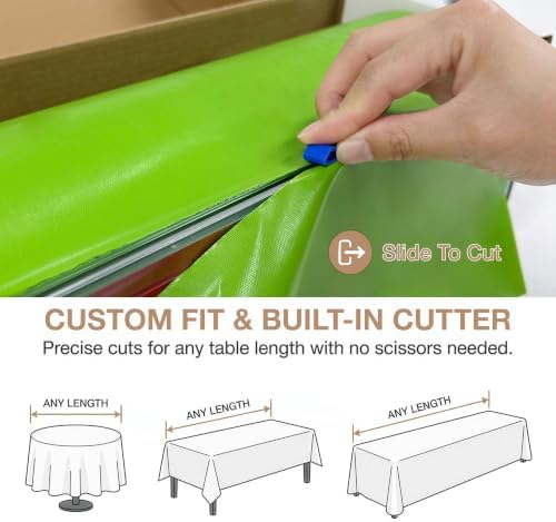 Plastic Tablecloth Roll with Slide Cutter, 54 in x 300 ft Table Cover, alternate view 2