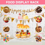 Plastic Tiered Serving Tray, 3 Tier Cake Stand Cupcake Holder with Metal Rod, Cake Stand Round Display for Cakes, alternate