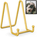 Plate Display Stand - 4.5 Inch Holder + Metal Frame for Picture, Decorative Plate, Photo Easel, Tabletop Art
