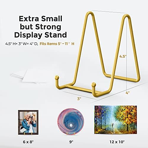 Plate Display Stand - 4.5 Inch Holder + Metal Frame for Picture, Decorative Plate, Photo Easel, Tabletop Art, alternate view
