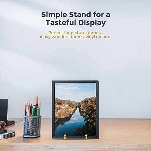 Plate Display Stand - 4.5 Inch Holder + Metal Frame for Picture, Decorative Plate, Photo Easel, Tabletop Art, alternate view