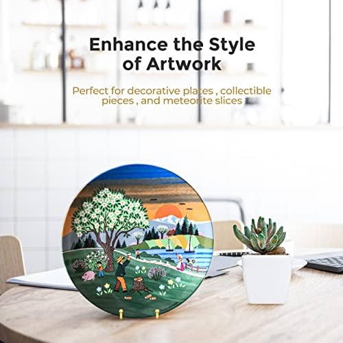 Plate Display Stand - 4.5 Inch Holder + Metal Frame for Picture, Decorative Plate, Photo Easel, Tabletop Art, alternate view