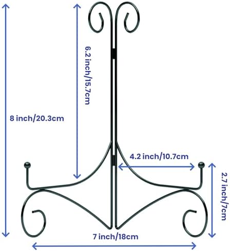 Plate Display Stands with Hinged Folding Design, 8 Inch Picture Frame Stand for Tables, Decorative Easels for, alternate view
