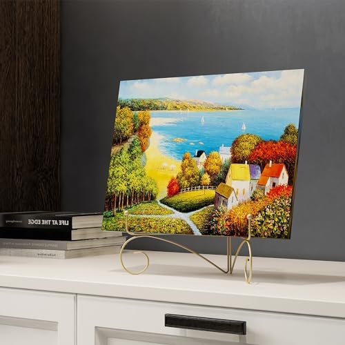 Plate Display Stands with Hinged Folding Design, 8 Inch Picture Frame Stand for Tables, Decorative Easels for, alternate view