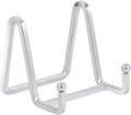 Plate Holder Easel Display Stand - 3 inch Metal Plate Stands for Display - Tabletop Picture Stand - Silver Iron