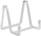 Plate Holder Easel Display Stand - 3 inch Metal Plate Stands for Display - Tabletop Picture Stand - Silver Iron