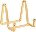 Plate Holder Easel Display Stand - 3 inch Metal Plate Stands for Display - Tabletop Picture Stand - Gold Iron