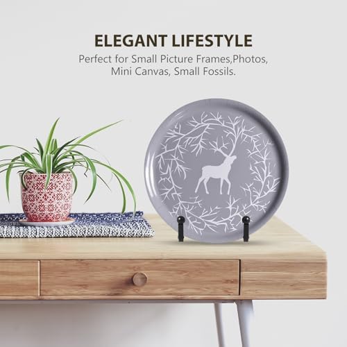 Plate Holder Easel Display Stand - 3 inch Metal Plate Stands for Display - Tabletop Picture Stand - Black Iron, alternate