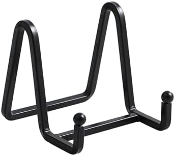 Plate Holder Easel Display Stand - 3 inch Metal Plate Stands for Display - Tabletop Picture Stand - Black Iron