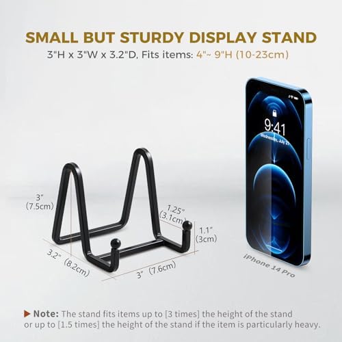 Plate Holder Easel Display Stand - 3 inch Metal Plate Stands for Display - Tabletop Picture Stand - Black Iron, alternate