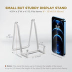 Plate Holder Easel Display Stand - 4.5 inch Metal Plate Stands for Display - Tabletop Picture Stand - Silver, alternate view