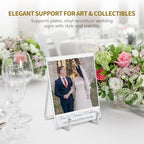 Plate Holder Easel Display Stand - 4.5 inch Metal Plate Stands for Display - Tabletop Picture Stand - Silver, alternate view