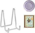 Plate Holder Easel Display Stand - 4.5 inch Metal Plate Stands for Display - Tabletop Picture Stand - Silver