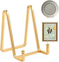 Plate Holder Easel Display Stand - 4.5 inch Metal Plate Stands for Display - Tabletop Picture Stand - Gold Iron
