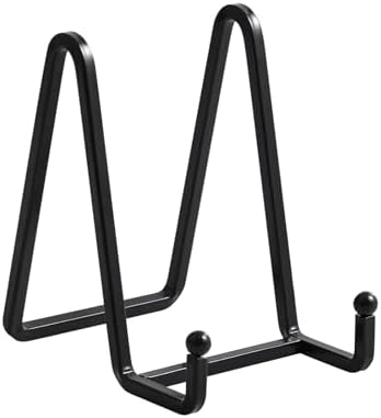 Plate Holder Easel Display Stand - 4.5 inch Metal Plate Stands for Display - Tabletop Picture Stand - Black Iron