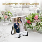 Plate Holder Easel Display Stand - 4.5 inch Metal Plate Stands for Display - Tabletop Picture Stand - Black Iron, alternate