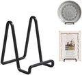 Plate Holder Easel Display Stand - 4.5 inch Metal Plate Stands for Display - Tabletop Picture Stand - Black Iron