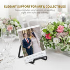 Plate Holder Easel Display Stand - 4.5 inch Metal Plate Stands for Display - Tabletop Picture Stand - Black Iron, alternate