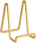 Plate Holder Easel Display Stand - 4.5 inch Metal Plate Stands for Display - Tabletop Picture Stand - Gold Iron