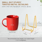Plate Holder Easel Display Stand - 4.5 Inch Twisted Metal Wire Plate Stands - Picture Frame Stand - Tabletop, alternate view