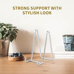 Plate Holder Easel Display Stand - 6 inch Metal Plate Stands for Display - Tabletop Picture Stand - Silver Iron, alternate