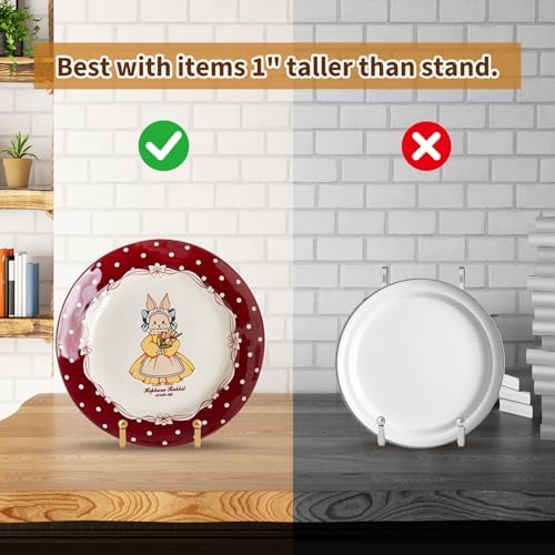 Plate Holder Easel Display Stand - 6 inch Metal Plate Stands for Display - Tabletop Picture Stand - Gold Iron, alternate view
