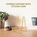 Plate Holder Easel Display Stand - 6 inch Metal Plate Stands for Display - Tabletop Picture Stand - Gold Iron, alternate view
