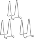Plate Holder Easel Display Stand - 6 Inch Metal Plate Stands - Tabletop Picture Stand - Silver Iron Easels for