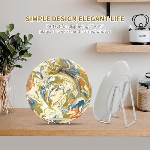 Plate Holder Easel Display Stand - 6 Inch Metal Plate Stands - Tabletop Picture Stand - Silver Iron Easels for, alternate