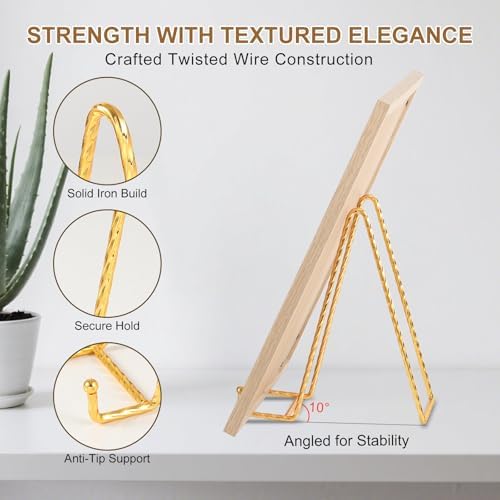 Plate Holder Easel Display Stand - 8 Inch Large Stands - Twisted Metal Wire Easels for Displaying Decorative, alternate view