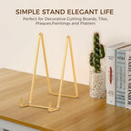 Plate Holder Easel Display Stand - 8 inch Metal Plate Stands for Display - Tabletop Picture Stand - Gold Iron, alternate view