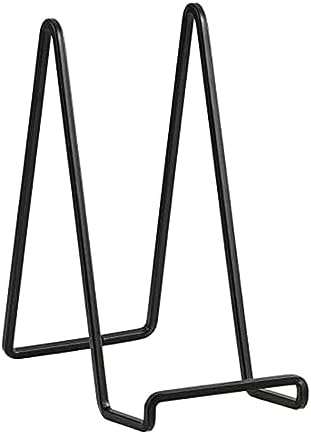 Plate Holder Easel Display Stand - 8 inch Metal Plate Stands for Display - Tabletop Picture Stand - Black Iron