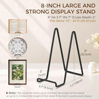 Plate Holder Easel Display Stand - 8 inch Metal Plate Stands for Display - Tabletop Picture Stand - Black Iron, alternate