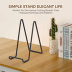 Plate Holder Easel Display Stand - 8 inch Metal Plate Stands for Display - Tabletop Picture Stand - Black Iron, alternate