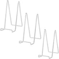 Plate Holder Easel Display Stand - 8 Inch Metal Plate Stands - Tabletop Picture Stand - Silver Iron Easels for
