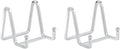 Plate Holder Easel Display Stand - Metal Plate Stands for Display - Tabletop Picture Stand - Silver Iron Easels