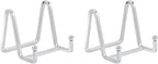 Plate Holder Easel Display Stand - Metal Plate Stands for Display - Tabletop Picture Stand - Silver Iron Easels