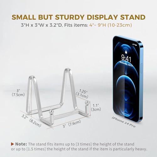 Plate Holder Easel Display Stand - Metal Plate Stands for Display - Tabletop Picture Stand - Silver Iron Easels, alternate