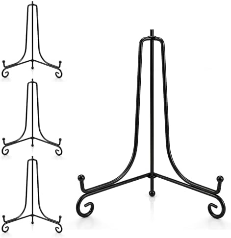 Plate Stands for Display, 10 Inch Black Iron Easel Plate Display Photo Holder Stand, Displays Picture Frames