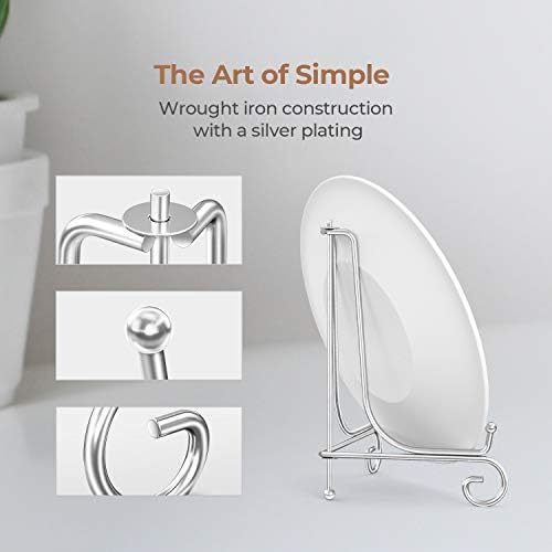 Plate Stands for Display - 10 Inch Holder + Metal Easel Stand for Picture Frame, Decorative Plates, Photo, Book, alternate