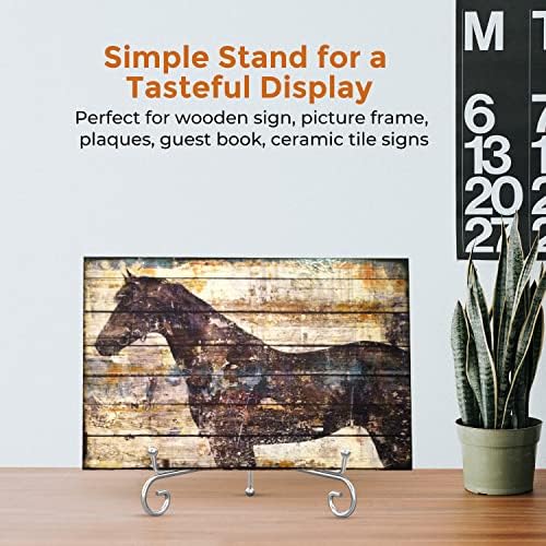 Plate Stands for Display - 10 Inch Holder + Metal Easel Stand for Picture Frame, Decorative Plates, Photo, Book, alternate