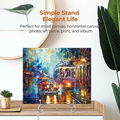 Plate Stands for Display - 10 Inch Holder + Metal Easel Stand for Picture Frame, Decorative Plates, Photo, Book, alternate