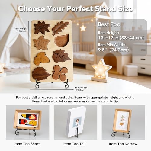 Plate Stands for Display, 12 Inch Black Iron Easel Plate Display Photo Holder Stand, Displays Picture Frames, alternate view
